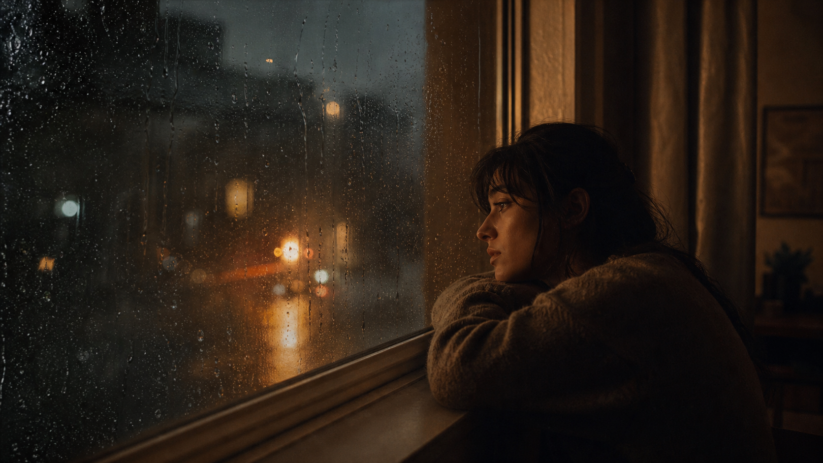 Fotogramma di un cortometraggio, personaggio in luce calda